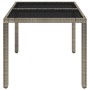 Mesa de jardín superficie de vidrio ratán PE gris 90x90x75 cm en Mesas de jardín | Comprar online en Foru.es