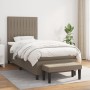 Cama box spring con colchón tela gris taupe 90x200 cm de vidaXL, Camas y somieres - Ref: Foro24-3136729, Precio: 399,34 €, De...