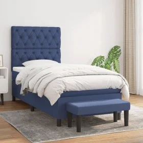 Cama box spring con colchón tela azul 80x200 cm de vidaXL, Camas y somieres - Ref: Foro24-3136795, Precio: 390,50 €, Descuent...