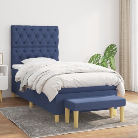 Cama box spring con colchón tela azul 80x200 cm de vidaXL, Camas y somieres - Ref: Foro24-3137355, Precio: 366,84 €, Descuent...