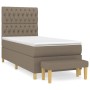 Cama box spring con colchón tela gris taupe 90x200 cm de vidaXL, Camas y somieres - Ref: Foro24-3137369, Precio: 435,18 €, De...