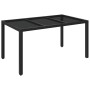 Mesa de jardín superficie de vidrio ratán PE negro 150x90x75 cm en Mesas de jardín | Comprar online en Foru.es