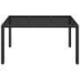 Mesa de jardín superficie de vidrio ratán PE negro 150x90x75 cm en Mesas de jardín | Comprar online en Foru.es
