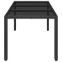 Mesa de jardín superficie de vidrio ratán PE negro 150x90x75 cm en Mesas de jardín | Comprar online en Foru.es