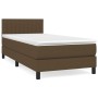 Cama box spring con colchón tela marrón oscuro 80x200 cm de vidaXL, Camas y somieres - Ref: Foro24-3140172, Precio: 295,19 €,...