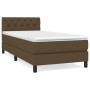 Cama box spring con colchón tela marrón oscuro 80x200 cm de vidaXL, Camas y somieres - Ref: Foro24-3140252, Precio: 309,14 €,...