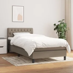 Box spring bed with taupe gray fabric mattress 90x200 cm by vidaXL, Beds and slatted bases - Ref: Foro24-3140269, Price: 304,...