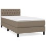 Cama box spring con colchón tela gris taupe 90x200 cm de vidaXL, Camas y somieres - Ref: Foro24-3140269, Precio: 314,81 €, De...