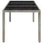 Mesa de jardín superficie de vidrio ratán PE gris 150x90x75 cm en Mesas de jardín | Comprar online en Foru.es