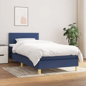 Cama box spring con colchón tela azul 80x200 cm de vidaXL, Camas y somieres - Ref: Foro24-3140495, Precio: 275,25 €, Descuent...