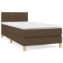 Cama box spring con colchón tela marrón oscuro 80x200 cm de vidaXL, Camas y somieres - Ref: Foro24-3140572, Precio: 294,38 €,...