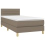 Cama box spring con colchón tela gris taupe 90x200 cm de vidaXL, Camas y somieres - Ref: Foro24-3140669, Precio: 308,30 €, De...