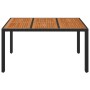 Mesa de jardín superficie de madera ratán PE negro 150x90x75 cm en Mesas de jardín | Comprar online en Foru.es