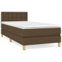 Cama box spring con colchón tela marrón oscuro 80x200 cm de vidaXL, Camas y somieres - Ref: Foro24-3140892, Precio: 291,11 €,...