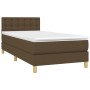 Cama box spring con colchón tela marrón oscuro 80x200 cm de vidaXL, Camas y somieres - Ref: Foro24-3140892, Precio: 291,11 €,...