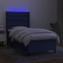 Cama box spring colchón y luces LED tela azul 80x200 cm de vidaXL, Camas y somieres - Ref: Foro24-3138515, Precio: 382,08 €, ...