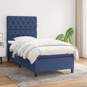 Cama box spring con colchón tela azul 80x200 cm de vidaXL, Camas y somieres - Ref: Foro24-3141975, Precio: 364,45 €, Descuent...