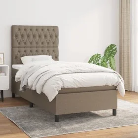 Cama box spring con colchón tela gris taupe 90x200 cm de vidaXL, Camas y somieres - Ref: Foro24-3141989, Precio: 397,74 €, De...