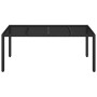 Mesa de jardín superficie de vidrio ratán PE negro 190x90x75 cm en Mesas de jardín | Comprar online en Foru.es
