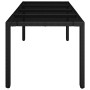 Mesa de jardín superficie de vidrio ratán PE negro 190x90x75 cm en Mesas de jardín | Comprar online en Foru.es