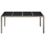 Mesa de jardín superficie de vidrio ratán PE gris 190x90x75 cm en Mesas de jardín | Comprar online en Foru.es