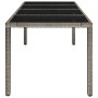 Mesa de jardín superficie de vidrio ratán PE gris 190x90x75 cm en Mesas de jardín | Comprar online en Foru.es