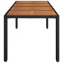 Mesa de jardín superficie de madera ratán PE negro 190x90x75 cm en Mesas de jardín | Comprar online en Foru.es