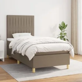 Cama box spring con colchón tela gris taupe 90x200 cm de vidaXL, Camas y somieres - Ref: Foro24-3142469, Precio: 362,84 €, De...
