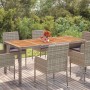 Mesa de jardín superficie de madera ratán PE gris 190x90x75 cm en Mesas de jardín | Comprar online en Foru.es