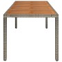 Mesa de jardín superficie de madera ratán PE gris 190x90x75 cm en Mesas de jardín | Comprar online en Foru.es