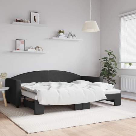 Sofá cama nido tela negro 80x200 cm de vidaXL, Camas y somieres - Ref: Foro24-3197185, Precio: 250,59 €, Descuento: %