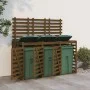 Cobertizo triple para cubos de basura madera pino marrón miel de vidaXL, Soportes para contenedores de residuos - Ref: Foro24...