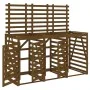 Cobertizo triple para cubos de basura madera pino marrón miel de vidaXL, Soportes para contenedores de residuos - Ref: Foro24...