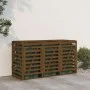 Cobertizo triple para cubos de basura madera pino marrón miel de vidaXL, Soportes para contenedores de residuos - Ref: Foro24...