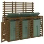 Cobertizo triple para cubos de basura madera pino marrón miel de vidaXL, Soportes para contenedores de residuos - Ref: Foro24...
