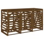 Cobertizo triple para cubos de basura madera pino marrón miel de vidaXL, Soportes para contenedores de residuos - Ref: Foro24...