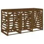 Cobertizo triple para cubos de basura madera pino marrón miel de vidaXL, Soportes para contenedores de residuos - Ref: Foro24...