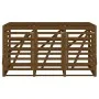 Cobertizo triple para cubos de basura madera pino marrón miel de vidaXL, Soportes para contenedores de residuos - Ref: Foro24...