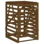 Cobertizo triple para cubos de basura madera pino marrón miel de vidaXL, Soportes para contenedores de residuos - Ref: Foro24...