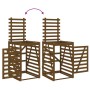 Cobertizo triple para cubos de basura madera pino marrón miel de vidaXL, Soportes para contenedores de residuos - Ref: Foro24...