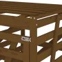 Cobertizo triple para cubos de basura madera pino marrón miel de vidaXL, Soportes para contenedores de residuos - Ref: Foro24...