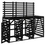 Cobertizo triple para cubos de basura madera maciza pino negro de vidaXL, Soportes para contenedores de residuos - Ref: Foro2...