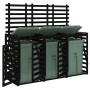 Cobertizo triple para cubos de basura madera maciza pino negro de vidaXL, Soportes para contenedores de residuos - Ref: Foro2...