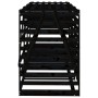 Cobertizo triple para cubos de basura madera maciza pino negro de vidaXL, Soportes para contenedores de residuos - Ref: Foro2...