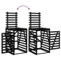 Cobertizo triple para cubos de basura madera maciza pino negro de vidaXL, Soportes para contenedores de residuos - Ref: Foro2...