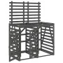 Cobertizo doble para cubos de basura madera maciza de pino gris de vidaXL, Soportes para contenedores de residuos - Ref: Foro...