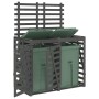 Cobertizo doble para cubos de basura madera maciza de pino gris de vidaXL, Soportes para contenedores de residuos - Ref: Foro...
