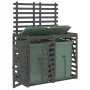 Cobertizo doble para cubos de basura madera maciza de pino gris de vidaXL, Soportes para contenedores de residuos - Ref: Foro...