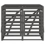Cobertizo doble para cubos de basura madera maciza de pino gris de vidaXL, Soportes para contenedores de residuos - Ref: Foro...