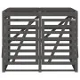Cobertizo doble para cubos de basura madera maciza de pino gris de vidaXL, Soportes para contenedores de residuos - Ref: Foro...